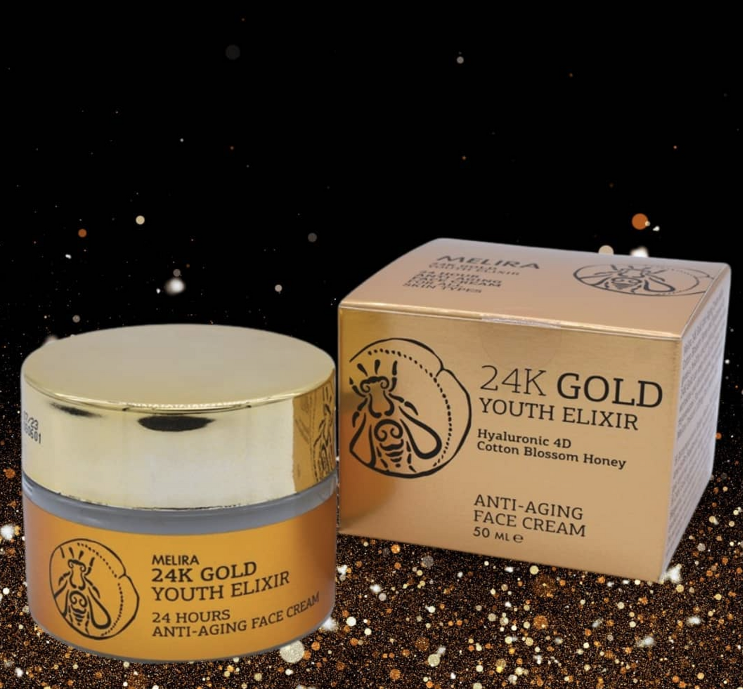 Melira 24K Gold Youth Elixir Anti-Aging Face Cream - Revitalizing Moisturizer