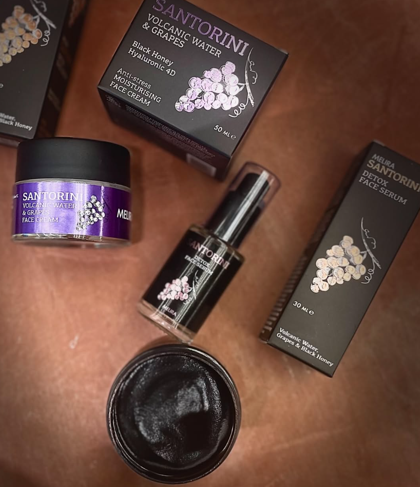 Santorini Volcanic Water & Grape Face and Body Scrub – Gentle Exfoliation & Deep Pore Cleansing