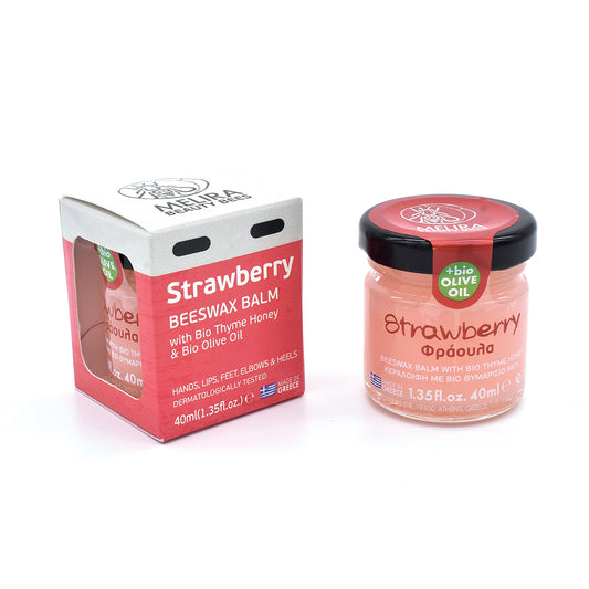 Melira 蜜蝋バーム ストロベリー バイオタイム ハニー & バイオオリーブオイル 40ml / 1.35 オンス
