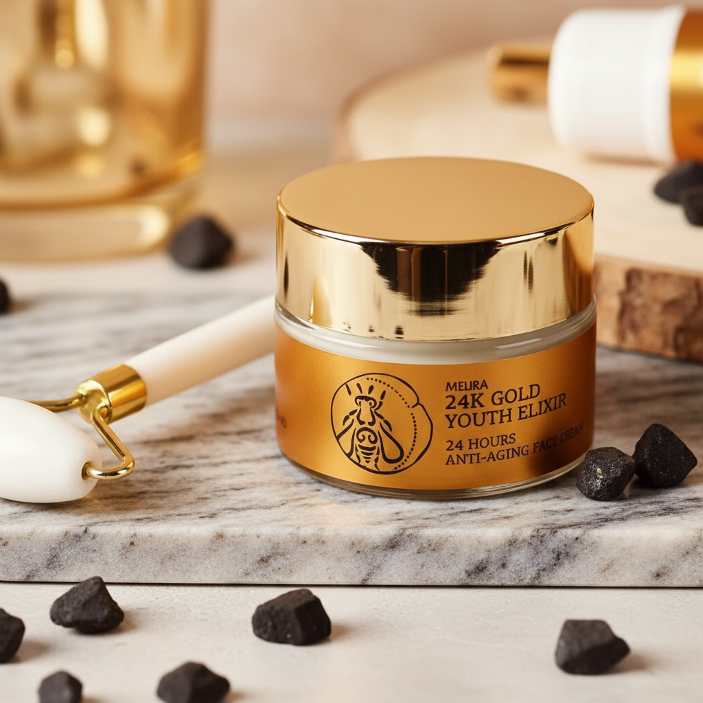 24K Gold Face Cream Close-Up