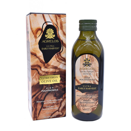 AGRELOS Ultra Early Harvest Extra Virgin Olive Oil with High Polyphenols 500ml