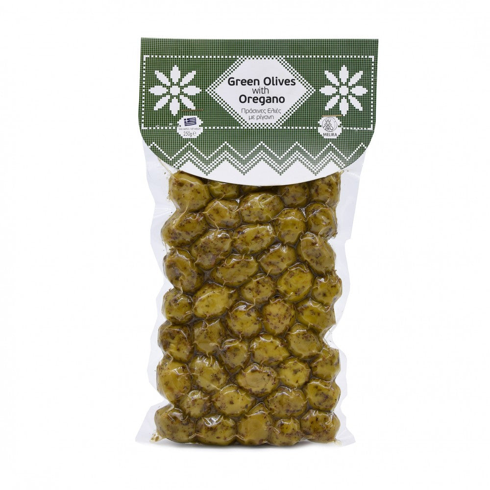 Green Olives with oregano 250g